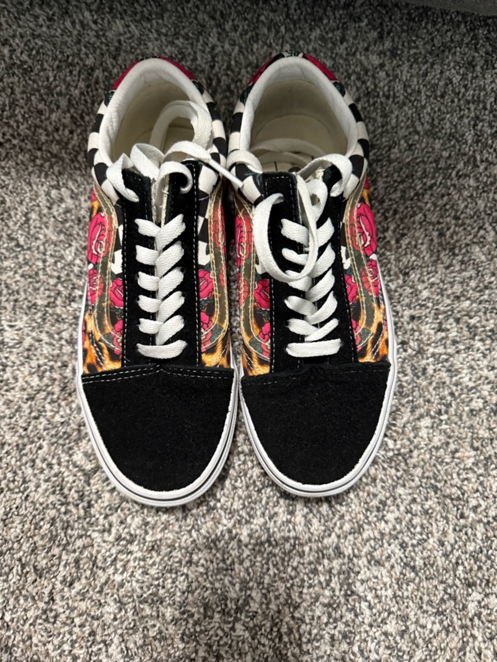 Vans Old Skool Leopard Print & Roses